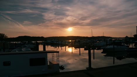 sun rise over marina in va