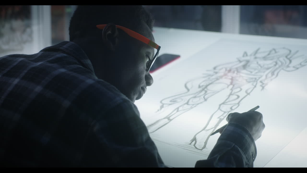 Man Drawing a Figure