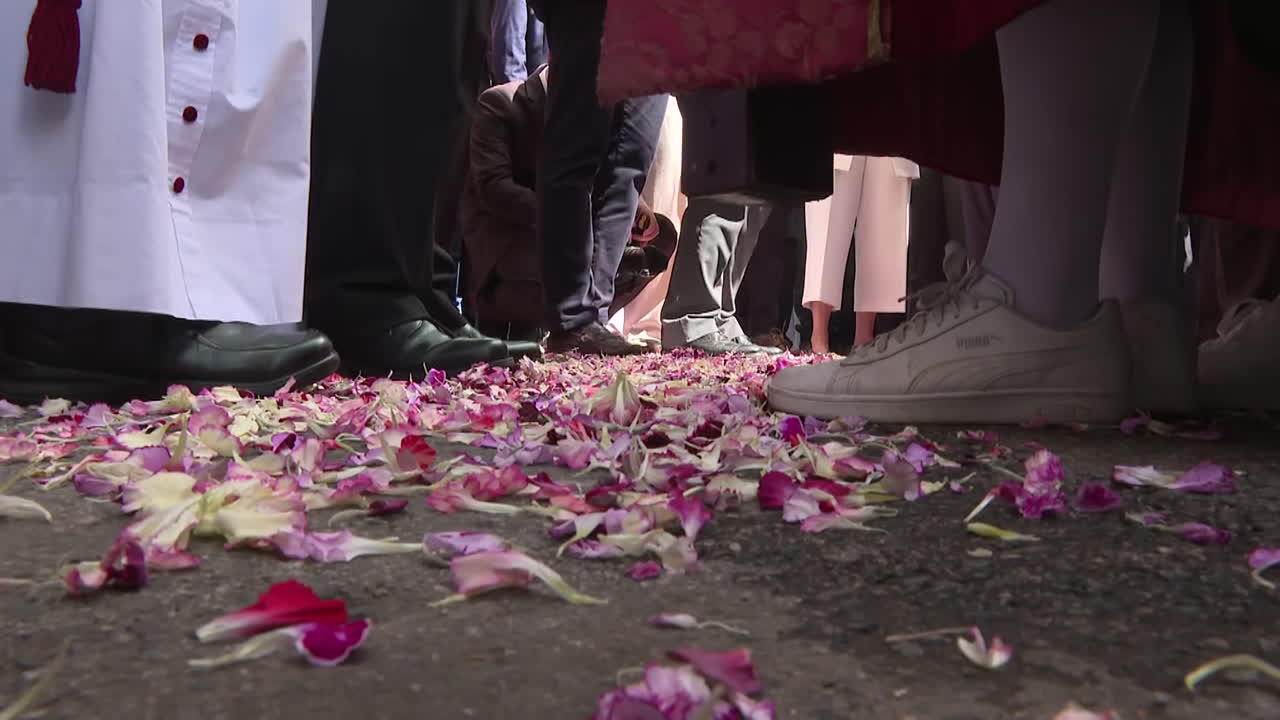 Religious Procession with Floral Carpet