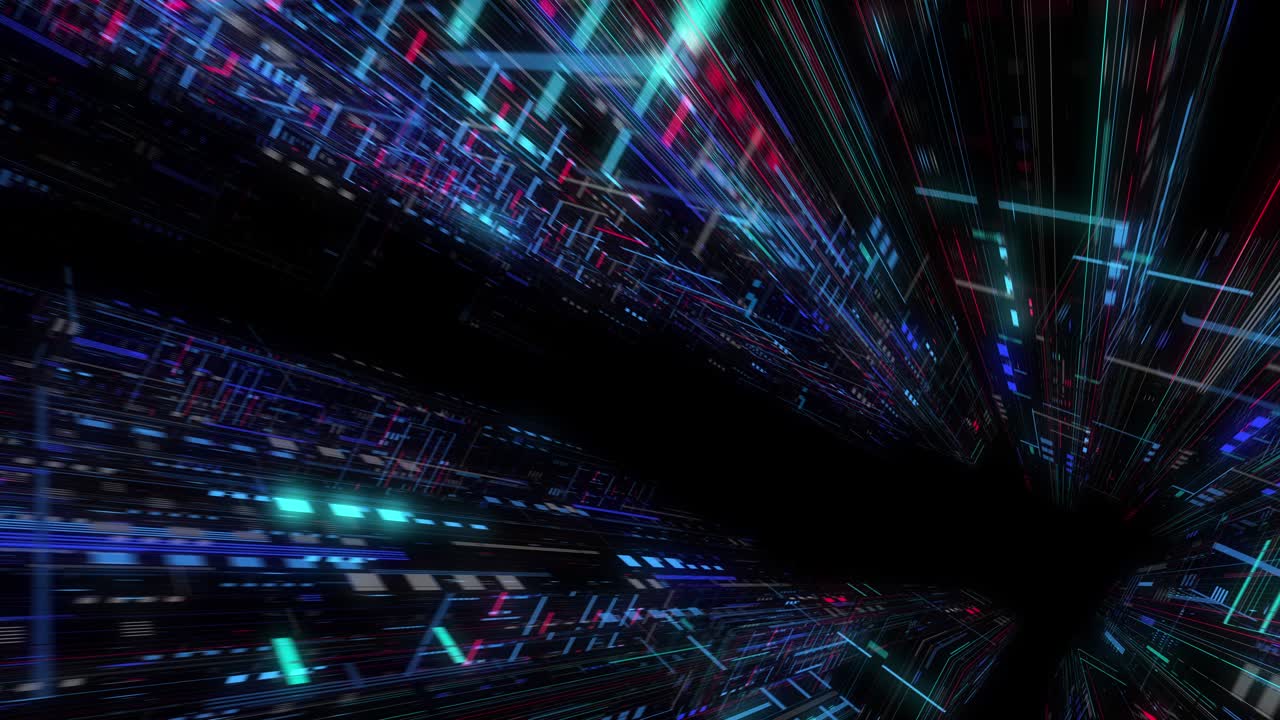 visualización de grandes datos con movimiento de cuadrícula digital. análisis de información, computación en la nube, internet de las cosas, tecnología de red. infografías de datos visuales. bucle sin costuras, renderización 3d