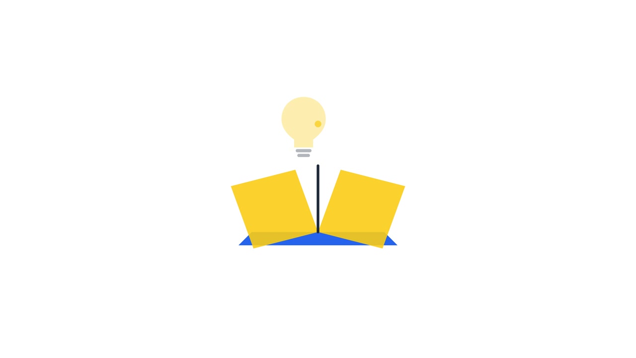 Animated Laptop Opening with Lightbulb Idea Icon