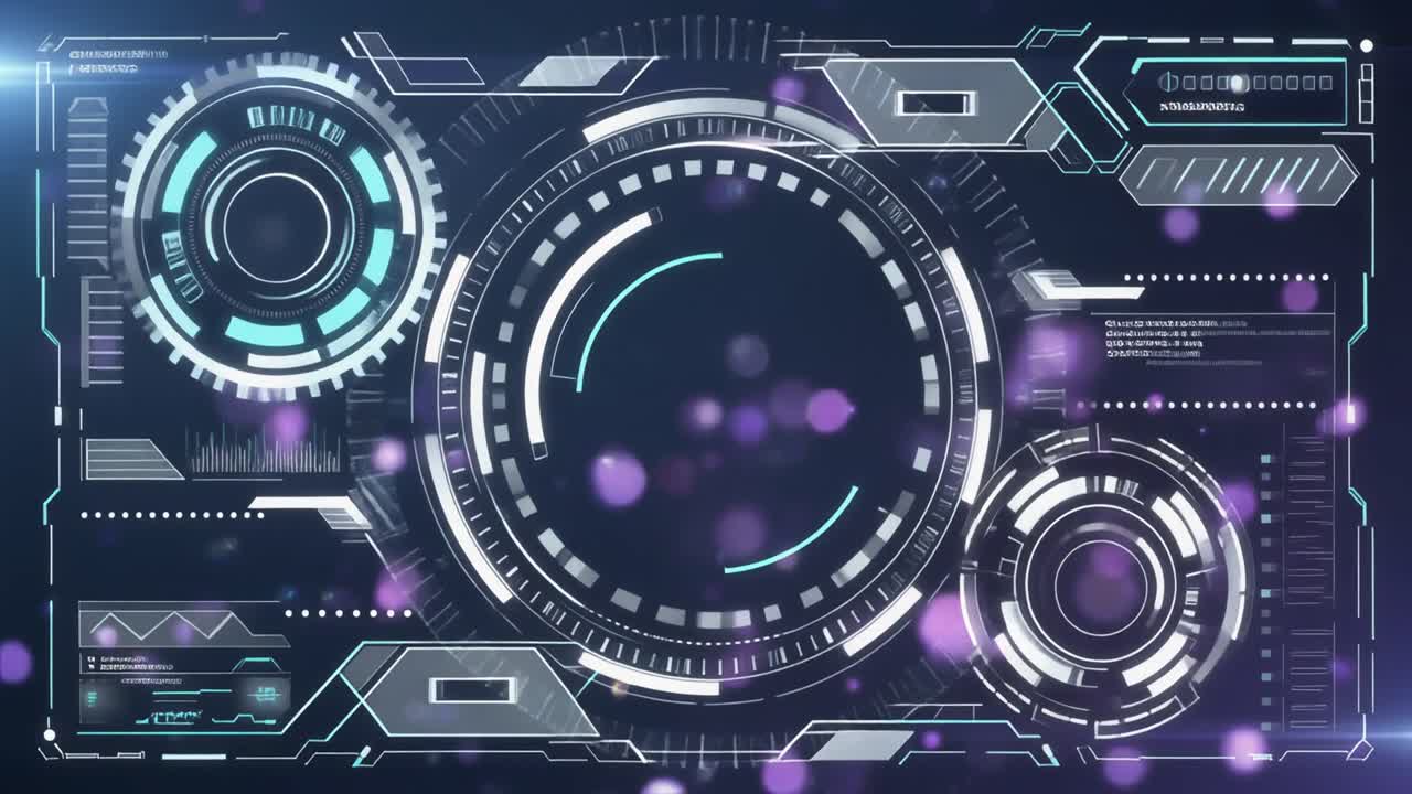 Animated Futuristic HUD Display with Data Elements