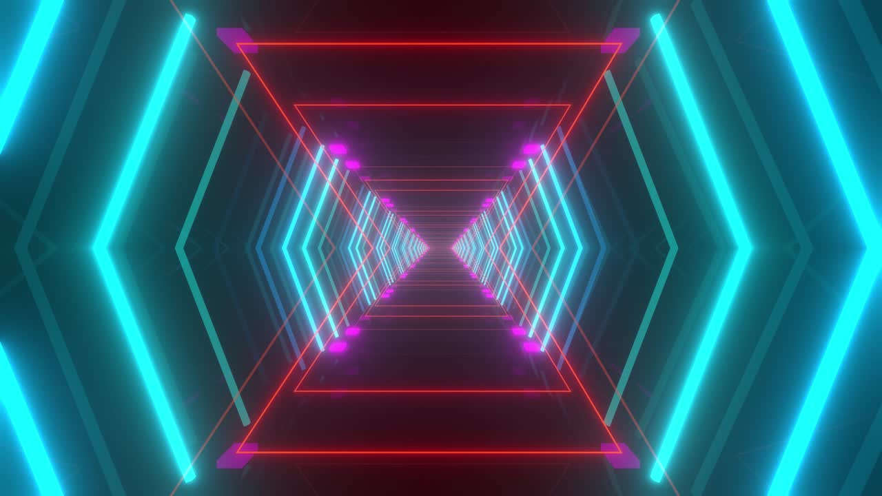 tunnel luminoso al neon