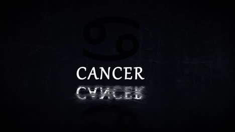 cancer zodiac sign animated presentation revealed through electric storm