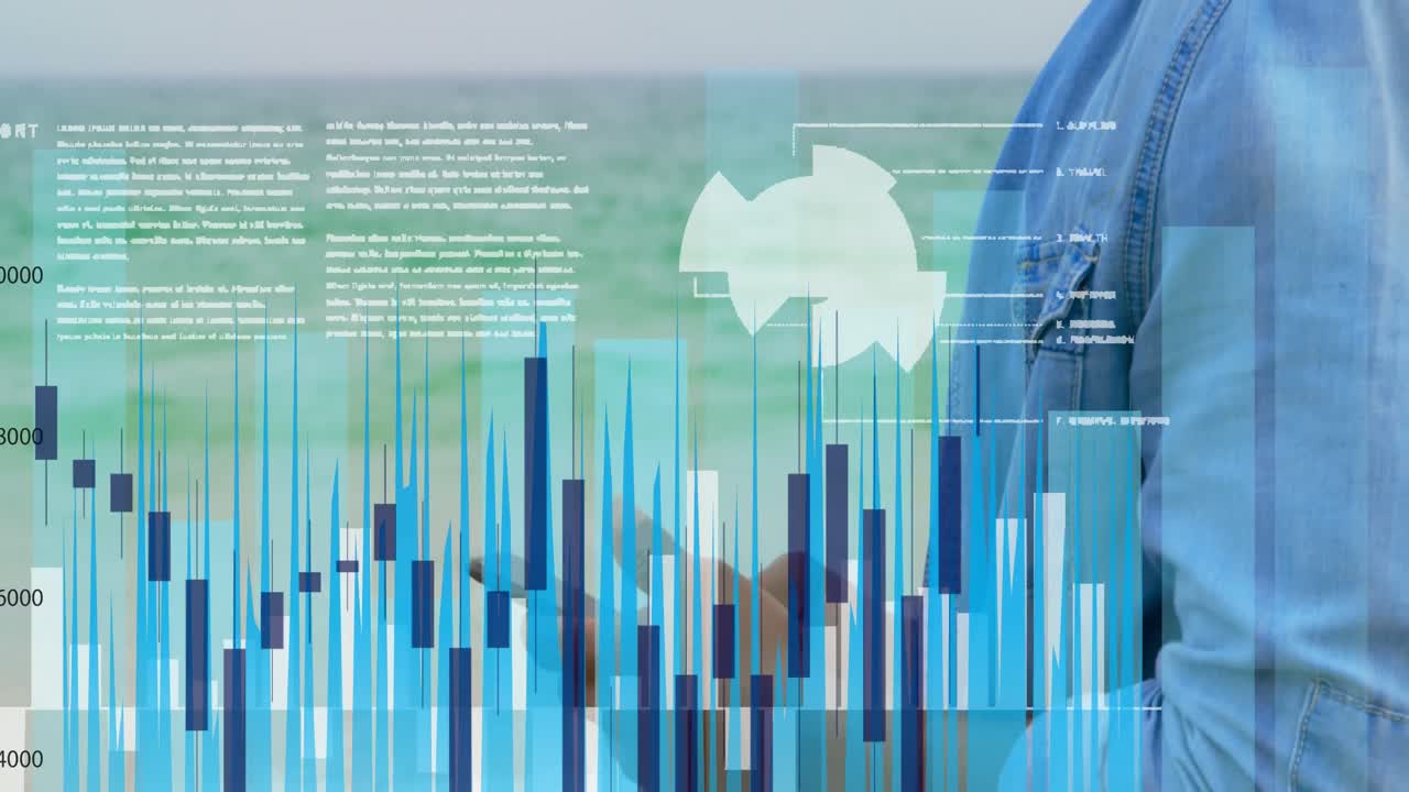 스마트폰을 사용하는 아프리카계 미국인에 대한 그래프와 다양한 데이터의 애니메이션