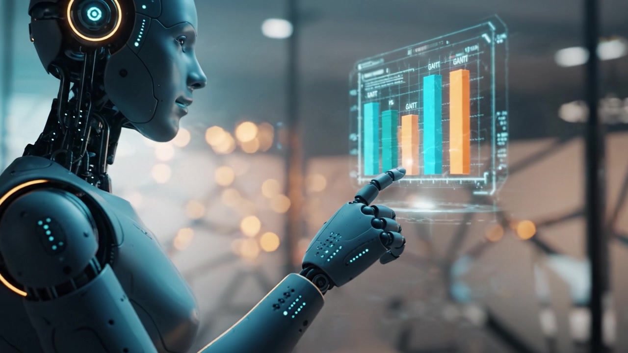 A Robotic Arm Interacting with a Digital Interface, Showcasing Advanced Technology and Futuristic Design in a Modern Environment of Innovation and Precision.