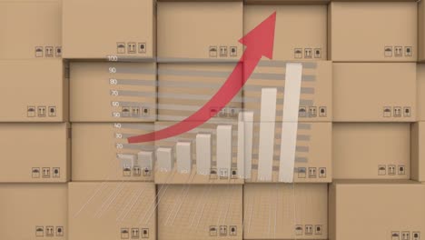 Animation-Der-Statistikverarbeitung-Auf-Blauem-Hintergrund