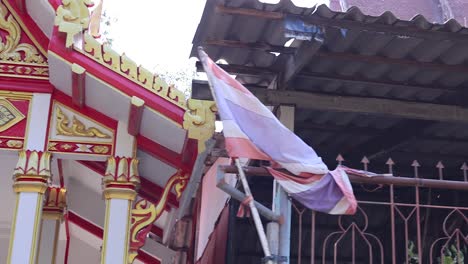 temple architecture and market area in bangkok