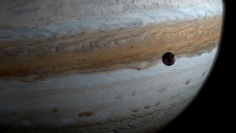 jupiter planet and ganymede moon in the outer space