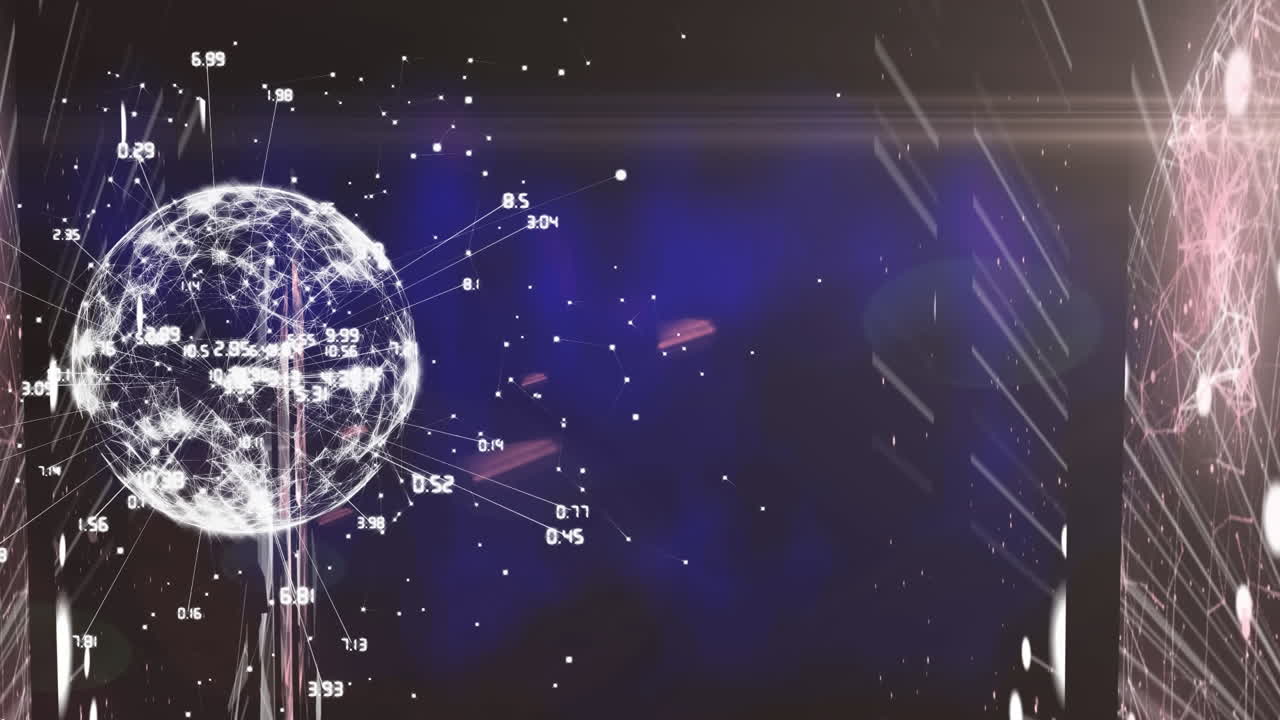 미디어 아이콘의 네트워크와 함께 지구의 애니메이션