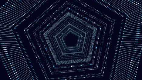 futuristic tunnel in galaxy from dots and lines in hexagons from rainbow color 3