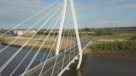 Northern-Spire-white-bridge-in-Sunderland,-North-East-England