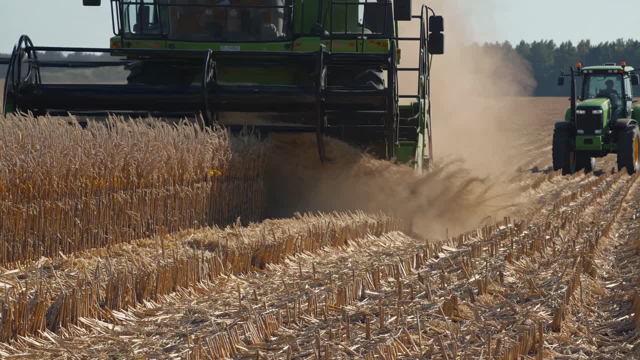 cosechadora combinada trabajando en un campo de trigo