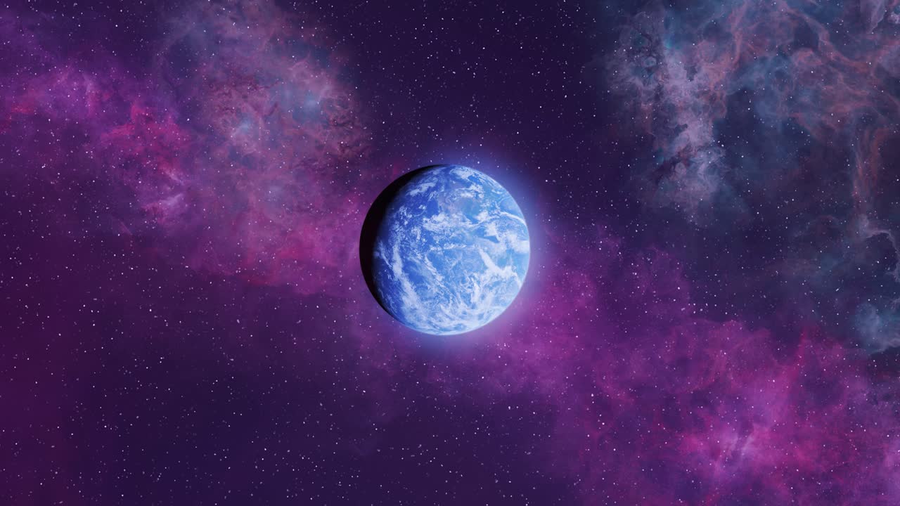 la tierra en una nebulosa colorida