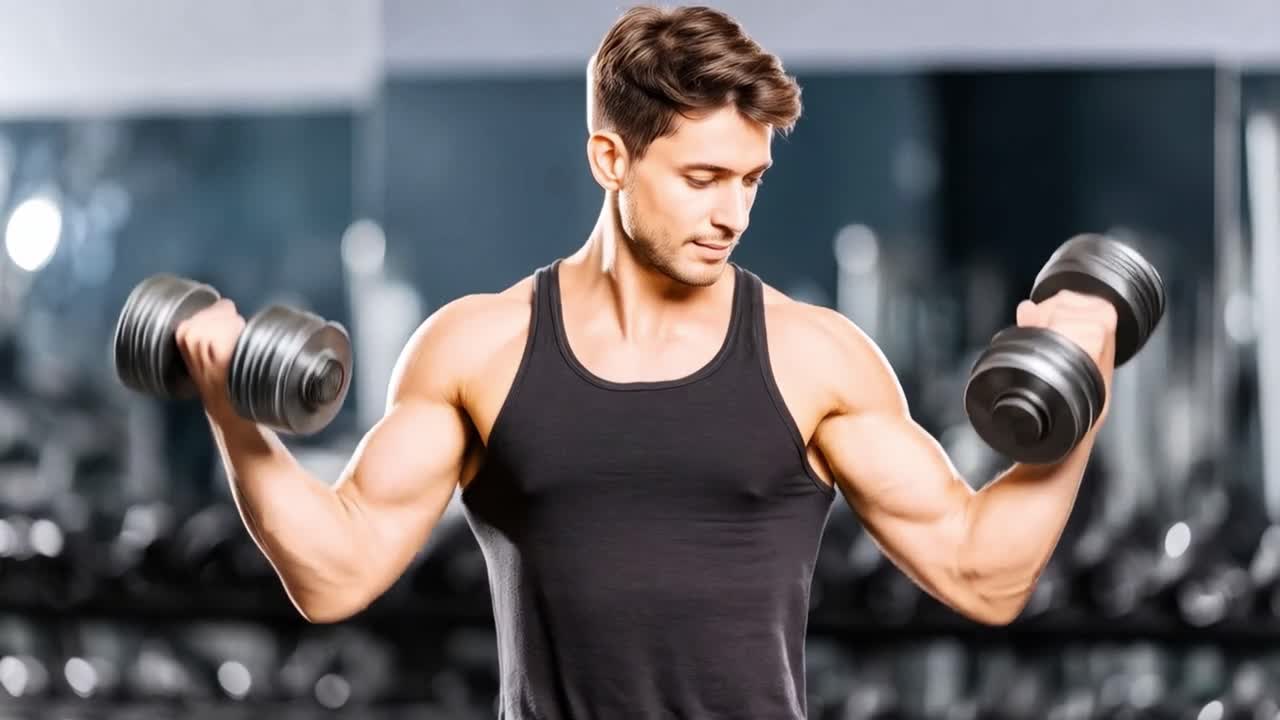 Man working out with dumbbells