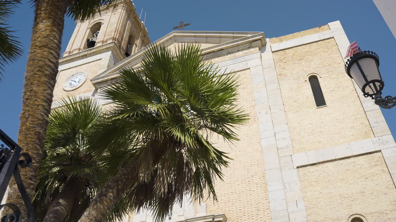 Exterior View of a Church in a Spanish Town