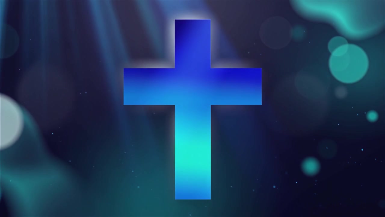 Croce Cristiana Luce Celestiale Sfondo per il Culto.