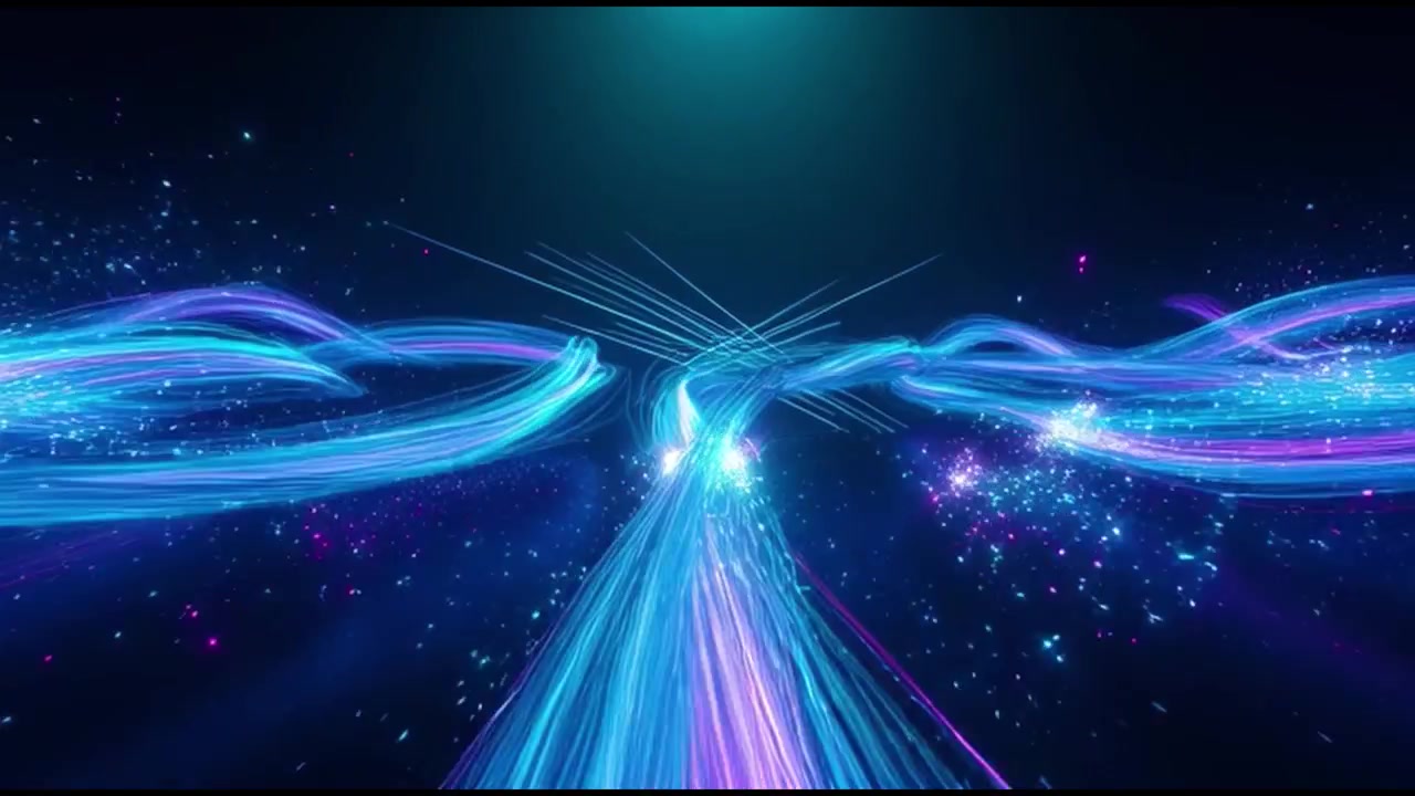 Abstract Motion Background with Glowing Blue and Purple Light Trails