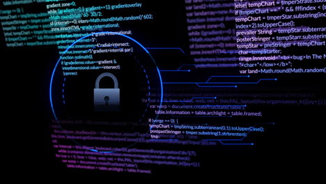 animation of data processing over digital padlock