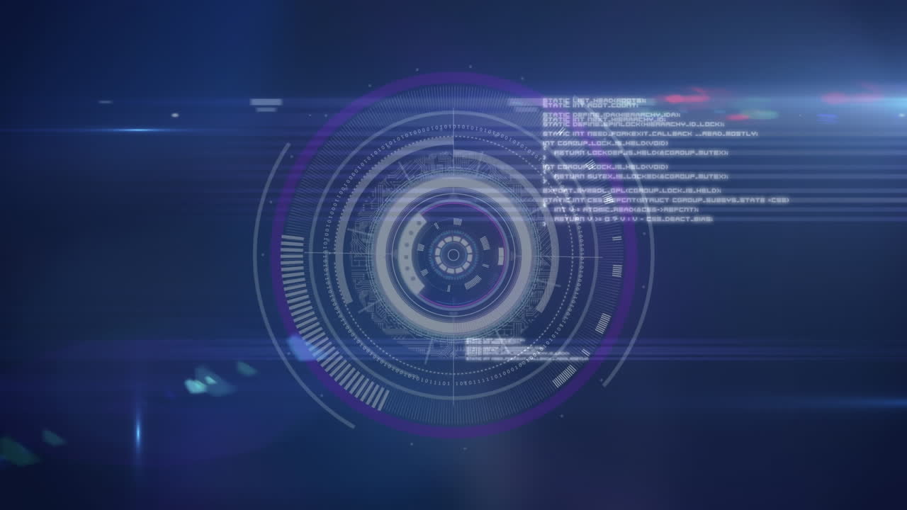 animación del procesamiento de datos sobre el escaneo del alcance