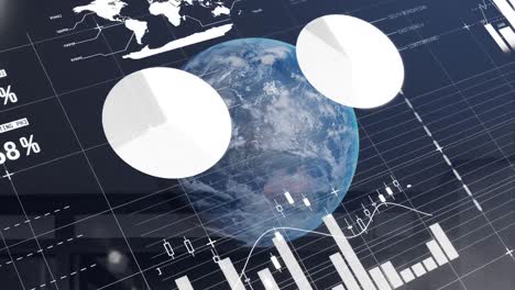 Animation-of-globe-and-statistics-processing-and-warehouse