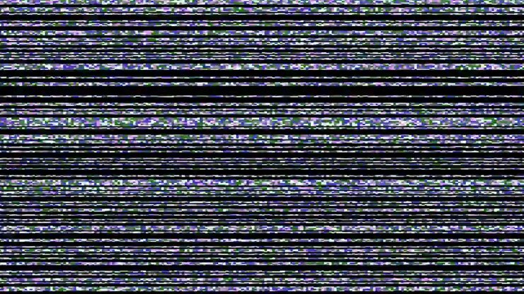 Digital Glitch and Static Noise Effect on Black Background