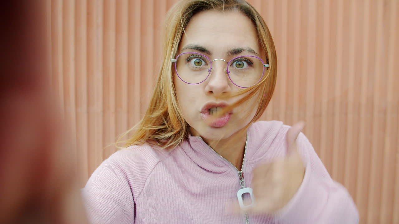 Happy Woman Taking Selfie Outdoors