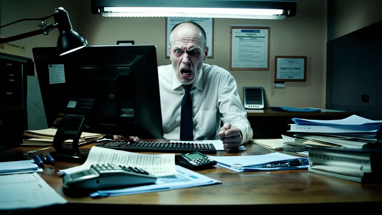 Angry Businessman in Office