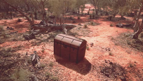 Closed-wooden-treasure-chest-on-sandy-beach