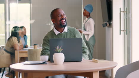 Celebration,-laptop-and-professional-black-man