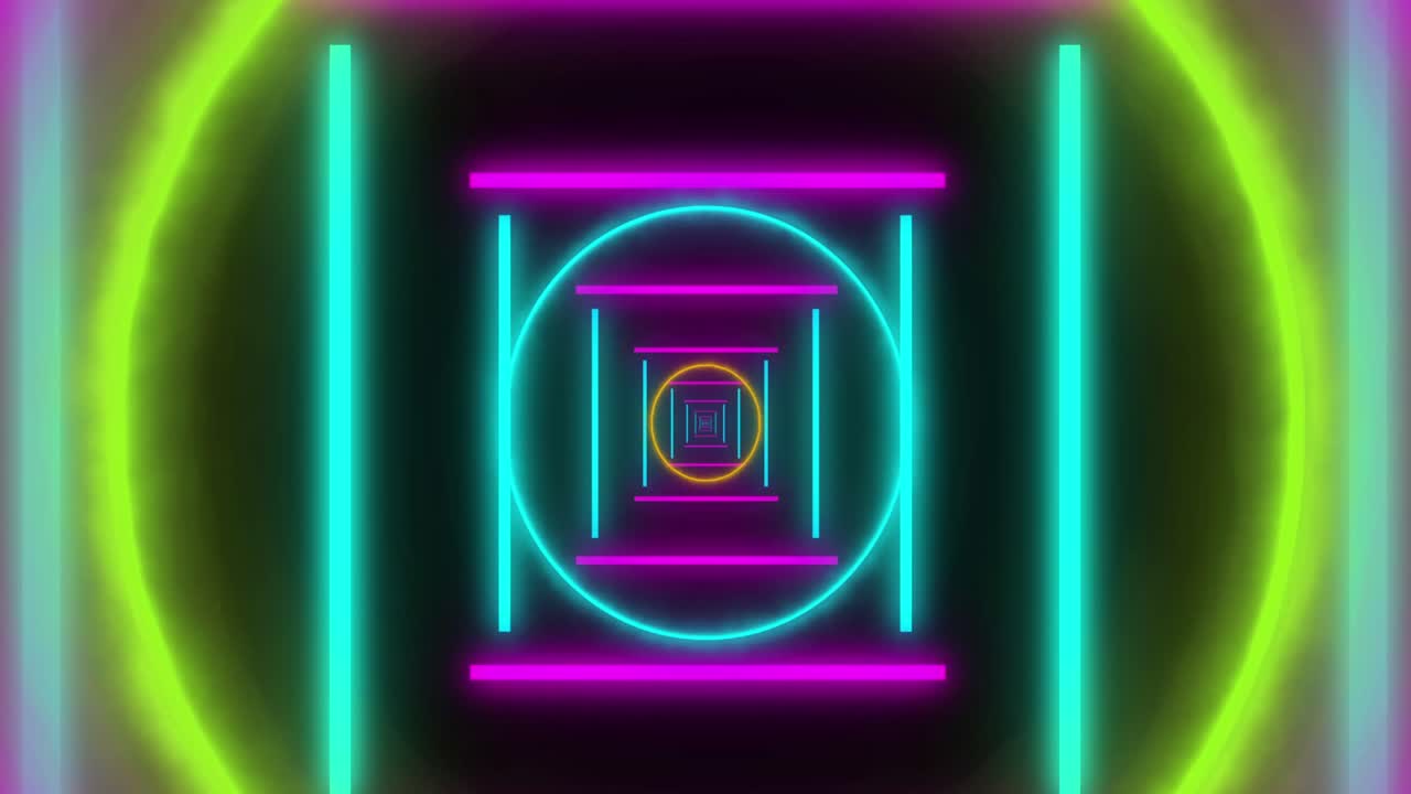 검은색 배경에 움직이는 모양의 애니메이션