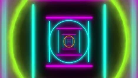 animación de formas en movimiento sobre fondo negro