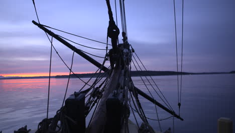 1700s sailing ship underway at sea in the strait of juan de fuca