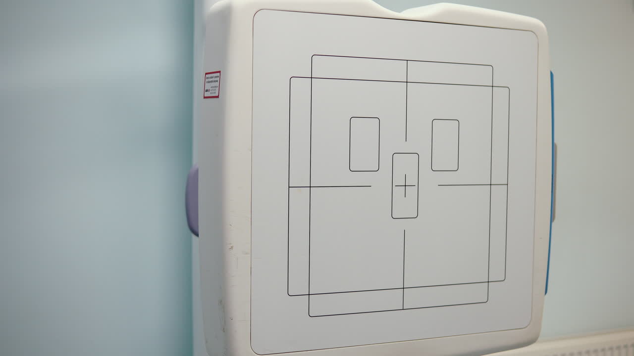 X ray medical machine scanner apparatus surface, closeup