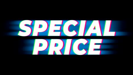 special price text vintage glitch effect promotion.