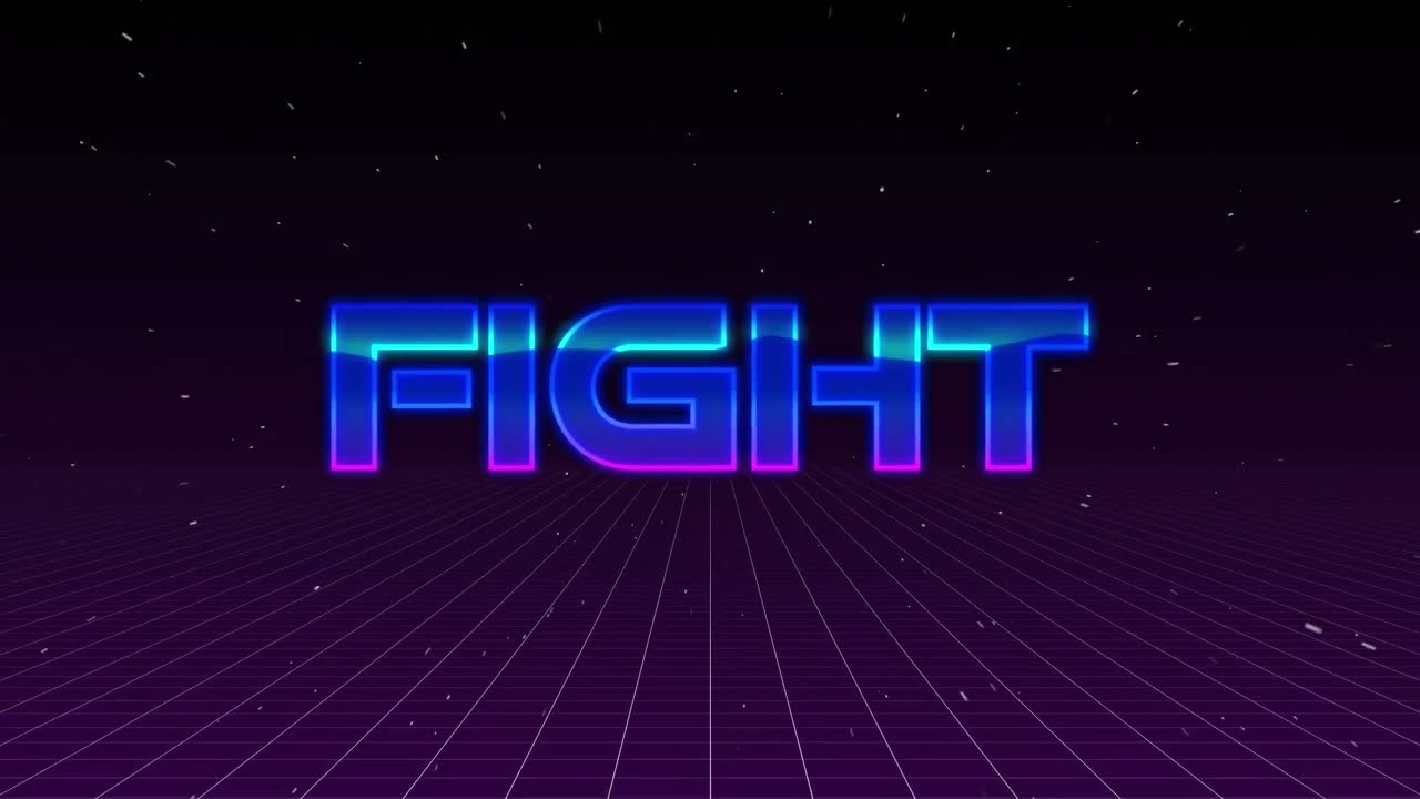 animación de la lucha en el espacio abstracto negro digital