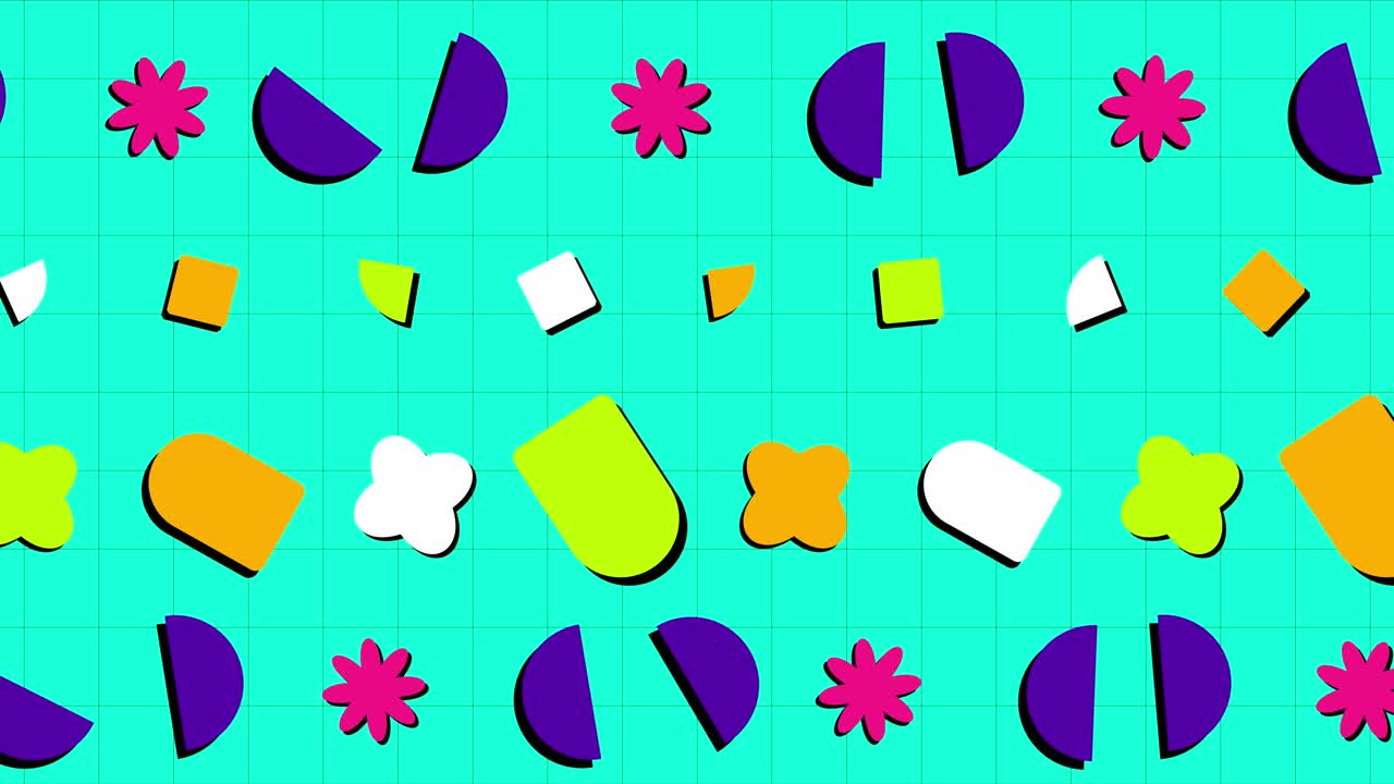 애니메이트 된 다채로운 꽃과 함께 원활한 배경