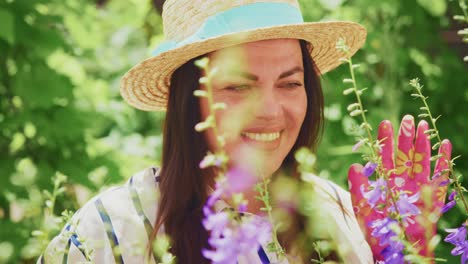 woman gardening in a flower garden