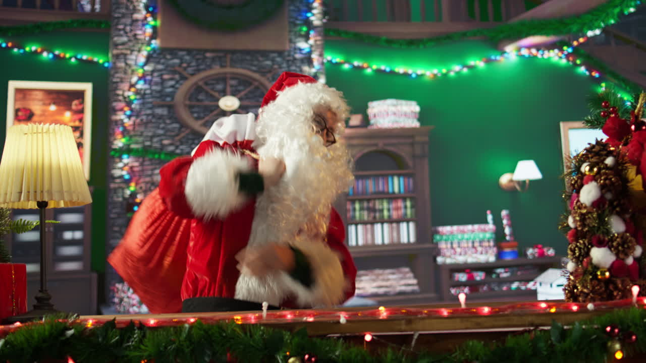 Santa Claus Preparing Gifts for Christmas