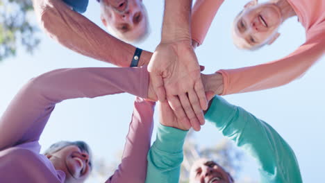 group of seniors showing teamwork