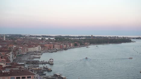 Aerial-panoramic-image-of-a-coastal-city