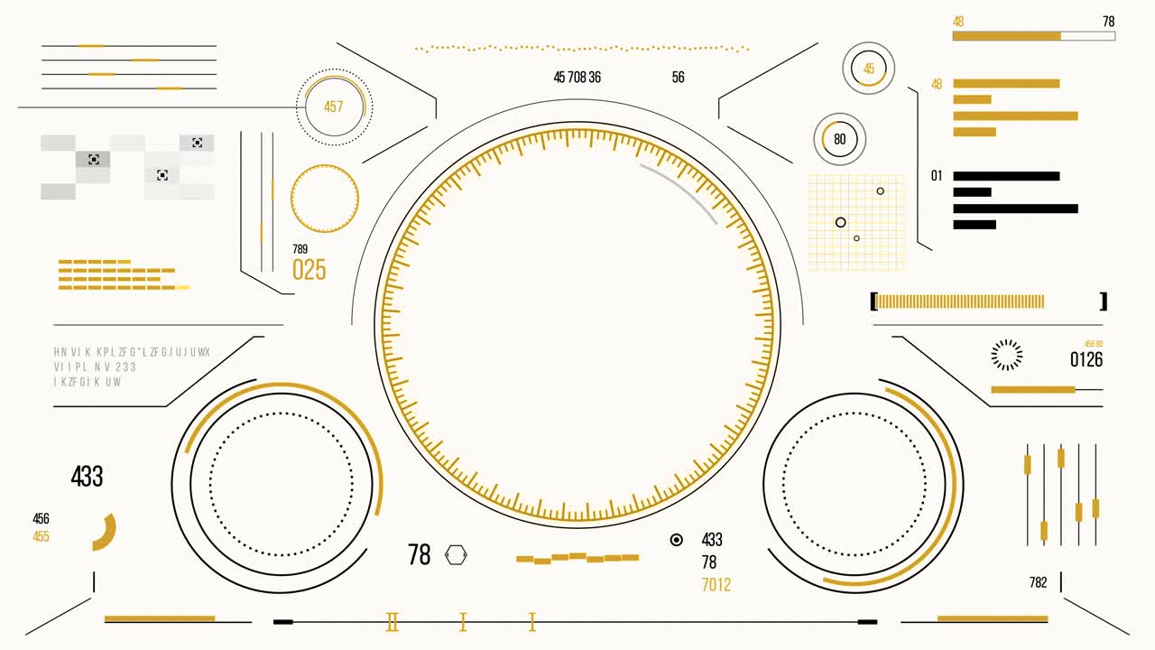 hud와 인포그래픽 요소를 가진 미래의 사용자 인터페이스