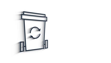 recycle 3d shadow icon. save the planet. animation with rotating. motion graphics.