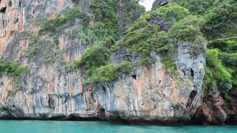 coastal rock formations with lush vegetation