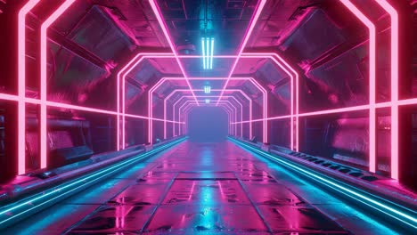 neon pink and blue futuristic tunnel