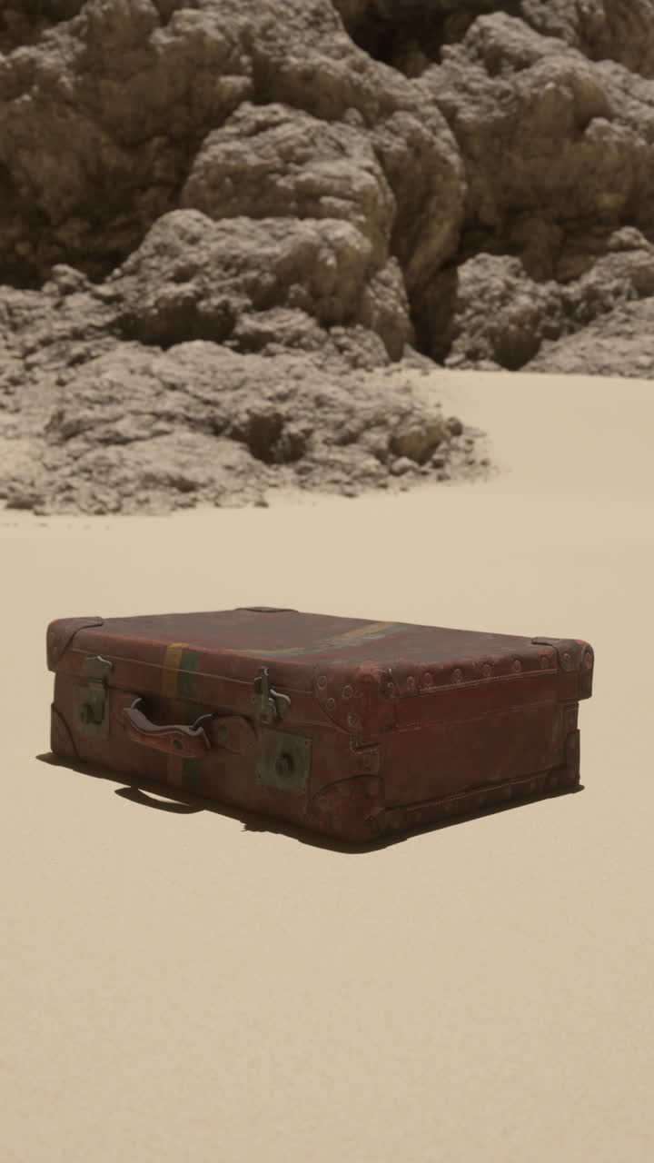 maleta vintage en el desierto