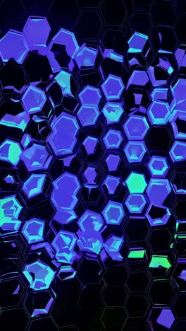 abstract glowing hexagon patterns
