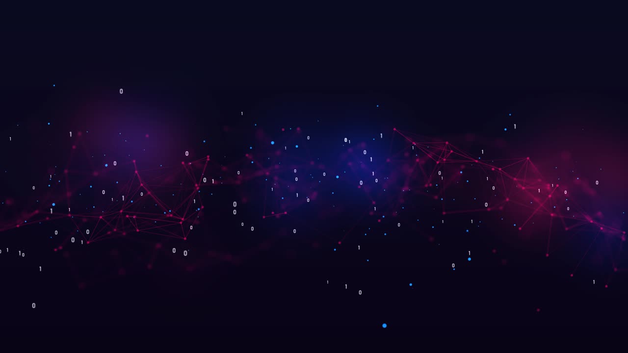 Digital cyberspace with particles data network connections technology machine learning big data