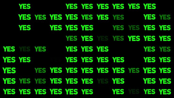 Background of changing yes concept in green