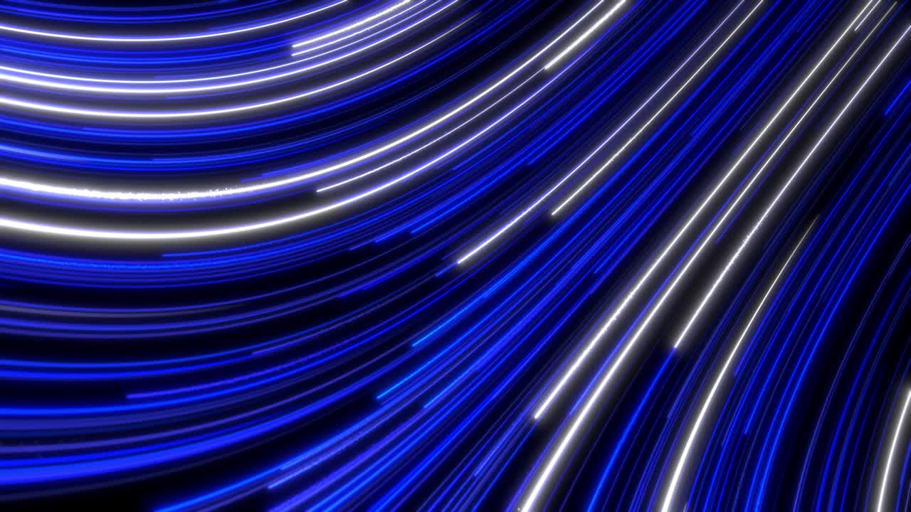 gráfico de computadora de bucle sin costuras en líneas curvas 3d en el fondo de la tecnología de luz de neón